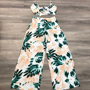 Two piece floral pant set